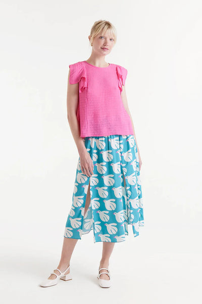 Pink Ruffle Sleeveless Top