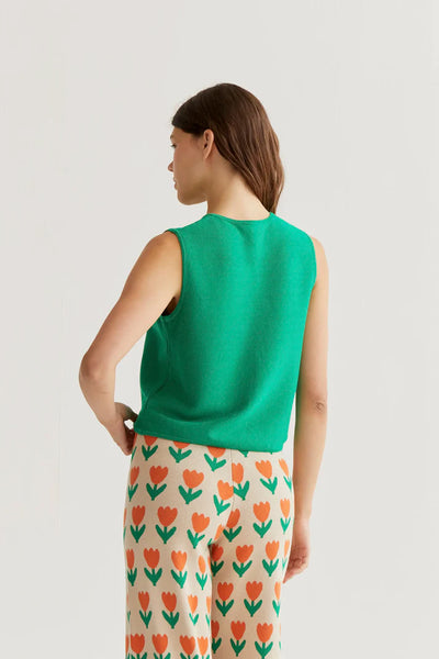 Green Knit Vest Top