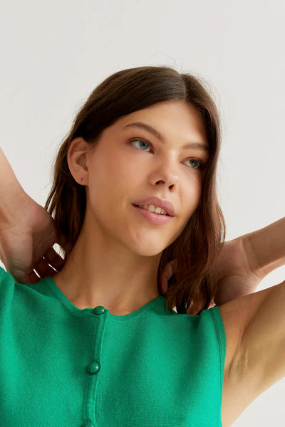 Green Knit Vest Top