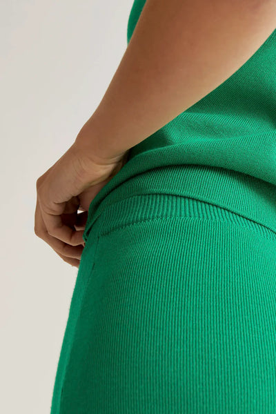 Green Knit Midi Skirt