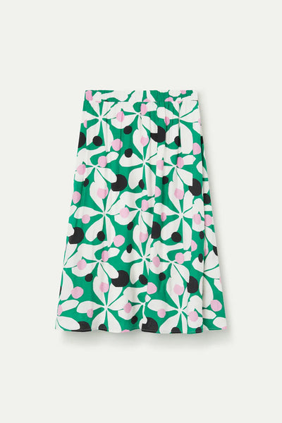 Hosta Print Midi Skirt