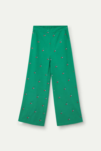 Trousers with Green Cherries Print