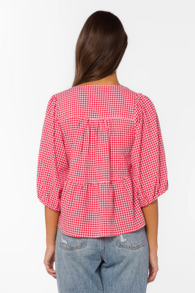 Ferlita Cherry Gingham Top