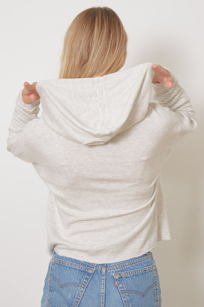 Vibes Light Grey Cropped Hoodie