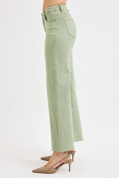 TUMMY CONTROL MID RISE WIDE LEG PANTS