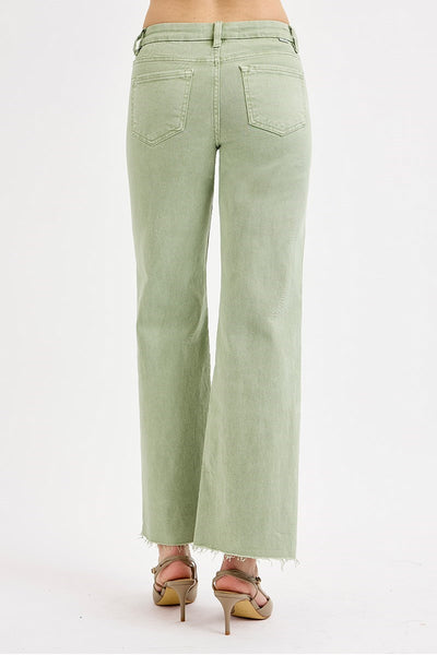 TUMMY CONTROL MID RISE WIDE LEG PANTS
