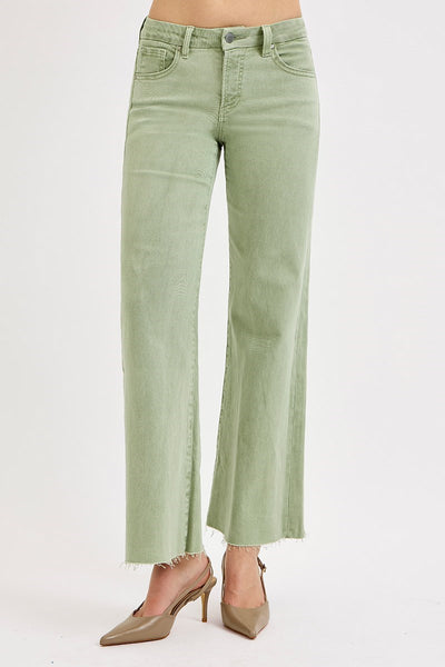 TUMMY CONTROL MID RISE WIDE LEG PANTS