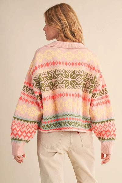 Fair Isle Sweater Cardigan