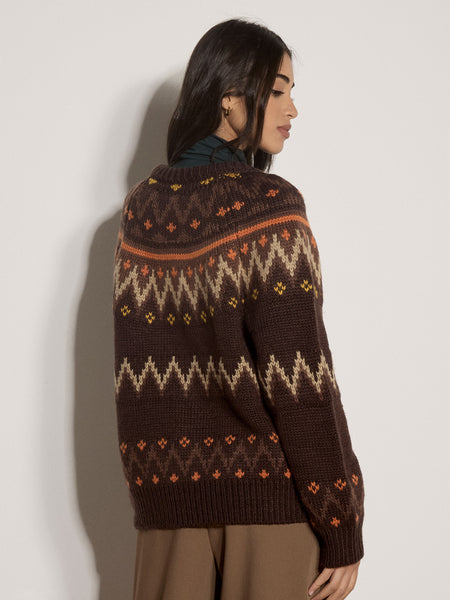 Fairisle Crew Neck Cardigan