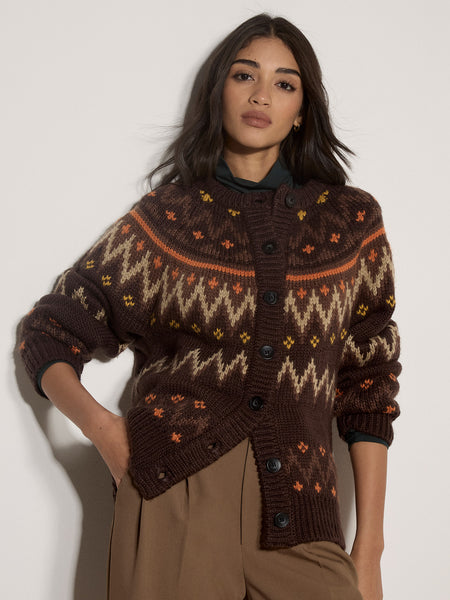 Fairisle Crew Neck Cardigan