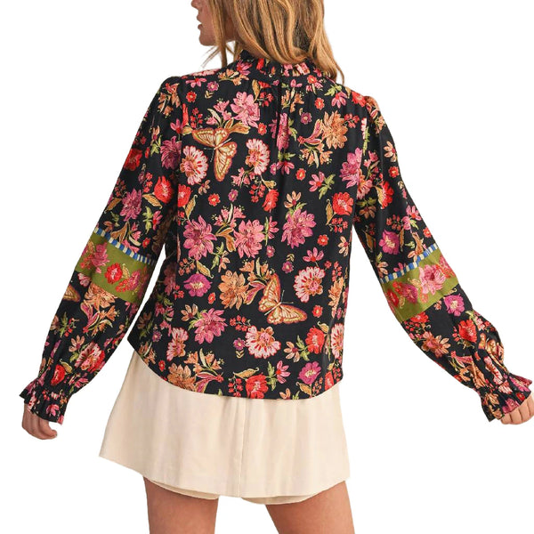 Floral Boarder Print Top