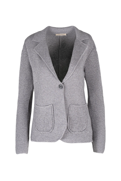 Grey Knit Sweater Blazer