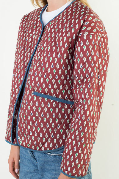 Print Detailed Quilted Jacket