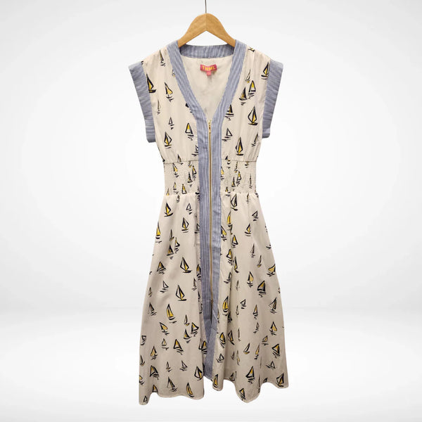 Short Sleeve Sailboat Midi Dress