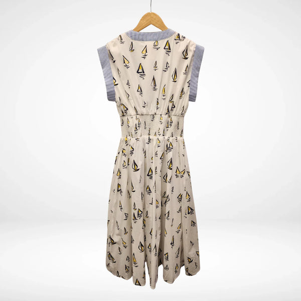 Short Sleeve Sailboat Midi Dress