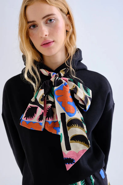 Black Neo Garden Printed Tie Sweatshirt