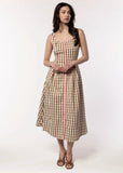 Thin Strap Gingham Pattern Dress