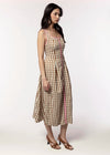 Thin Strap Gingham Pattern Dress