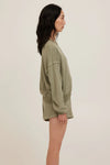 Greene Heathered Contrast Stitch Crew Neck Sweatshirt