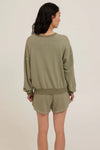 Greene Heathered Contrast Stitch Crew Neck Sweatshirt