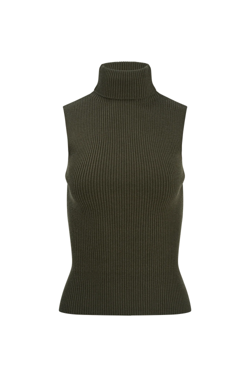 Sleeveless Turtleneck in Black