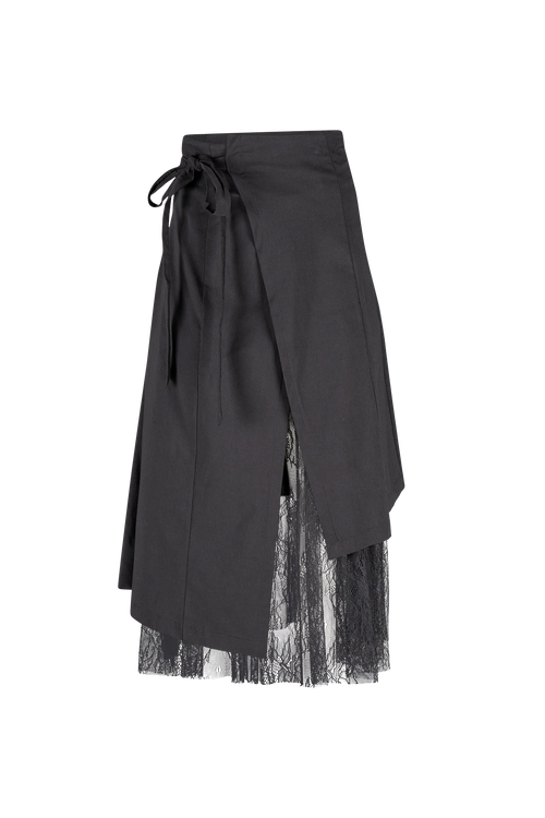 Lace Underlay Faux Wrap