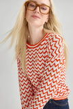 Chevron Stripe Crewneck Sweater