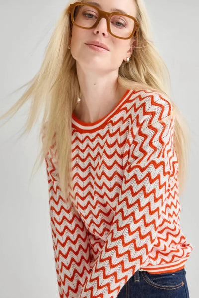 Chevron Stripe Crewneck Sweater