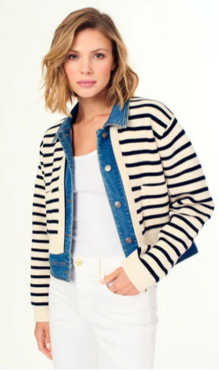Striped Jacket with Denim