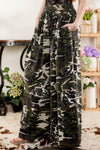 Washed Paint Splatter Camouflage Wideleg Pants
