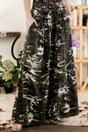 Washed Paint Splatter Camouflage Wideleg Pants