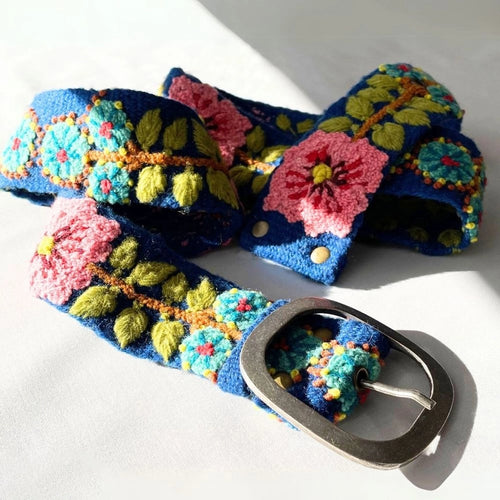 Sunshine Daydream Embroidered Wool Belt