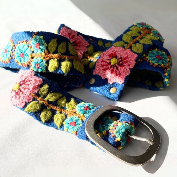 Sunshine Daydream Embroidered Wool Belt