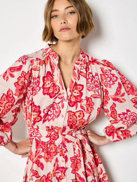 Boho Painterly Sarsa Print Dress