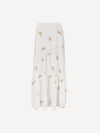 Paisley Embroidered Linen Tier Skirt