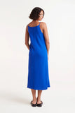 Blue Fine Knit Midi Dress
