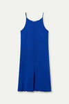 Blue Fine Knit Midi Dress