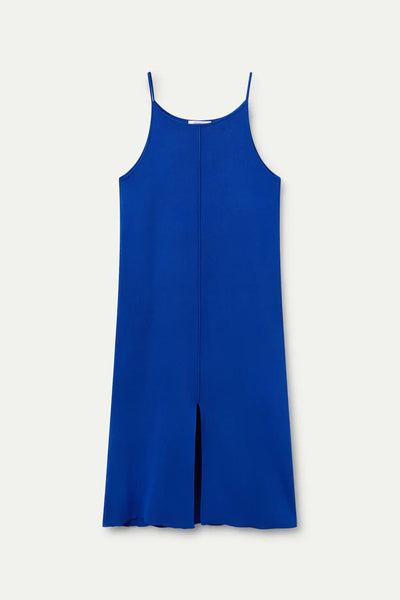 Blue Fine Knit Midi Dress