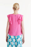 Pink Ruffle Sleeveless Top