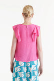 Pink Ruffle Sleeveless Top