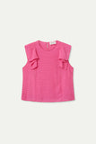Pink Ruffle Sleeveless Top