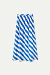 Long Skirt with Blue Stripe Print