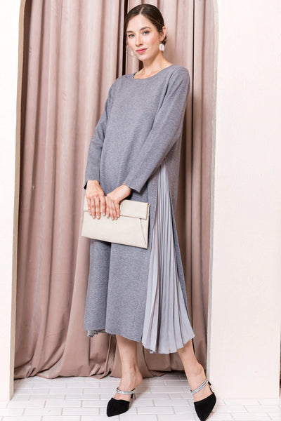 Sammy Knitted Dress with Pleated Chiffon