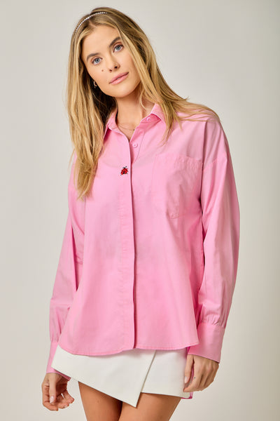 LADYBUG BUTTON DOWN SHIRT