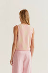 Pink Plaid Knit Vest