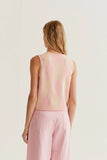 Pink Plaid Knit Vest