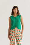 Green Knit Vest Top
