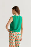Green Knit Vest Top