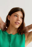 Green Knit Vest Top
