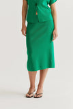 Green Knit Midi Skirt
